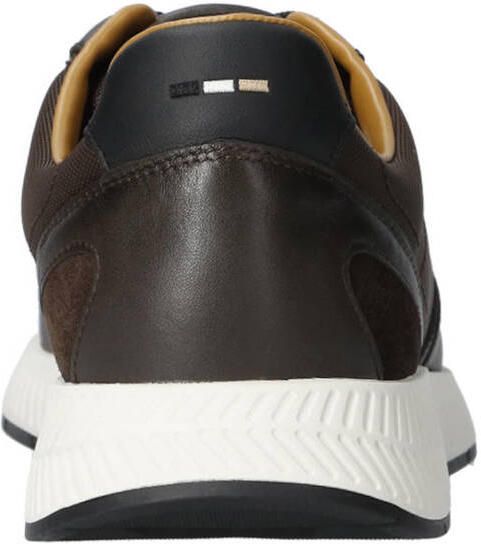 BOSS leren sneakers met logo donkerbruin - Foto 3