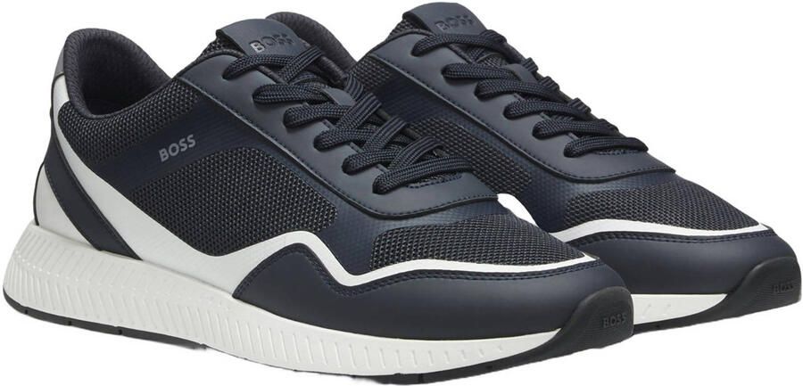 BOSS imitatieleren sneakers donkerblauw - Foto 3