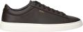 Boss Sneakers van rundleer met labeldetail model 'Kieran' - Donkerbruin