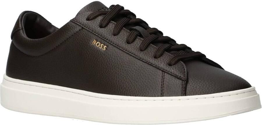 Boss Sneakers van rundleer met labeldetail model 'Kieran' - Foto 2
