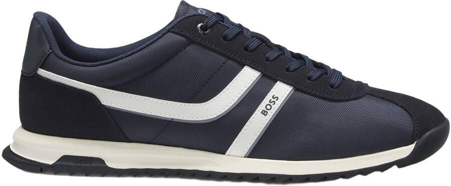 BOSS ORANGE suède sneakers donkerblauw