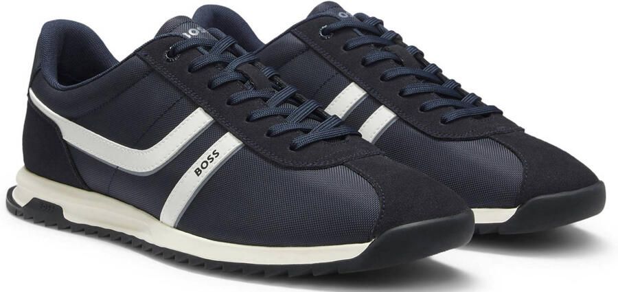 BOSS ORANGE suède sneakers donkerblauw - Foto 3