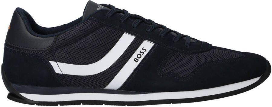 BOSS ORANGE suède sneakers donkerblauw