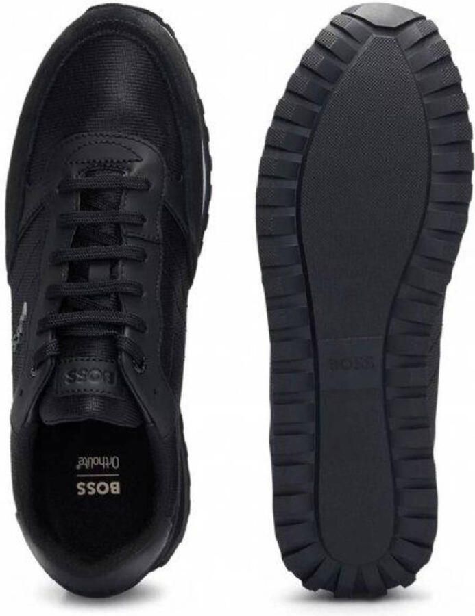 BOSS Lage Sneakers Heren Parkour-l Runn Maat: 43 Materiaal: Leer Kleur: Zwart
