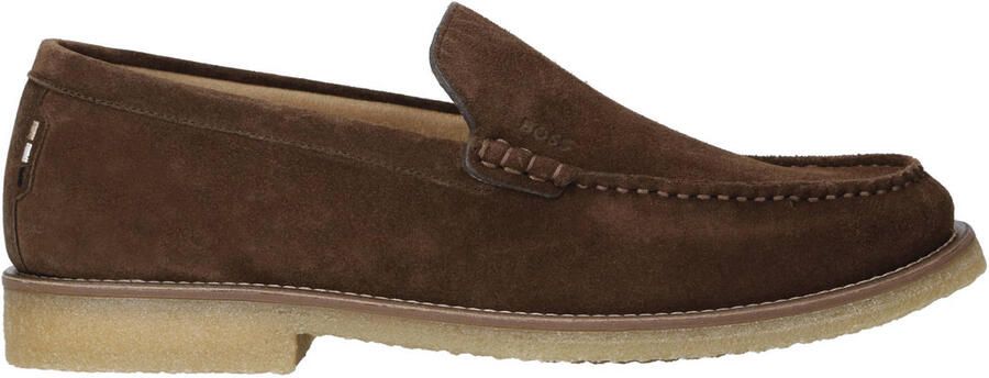 BOSS suède loafers bruin