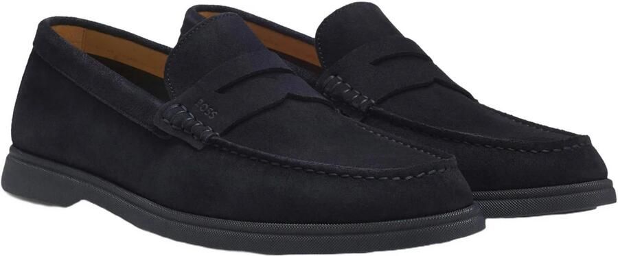 BOSS suède loafers donkerblauw - Foto 3
