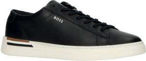 BOSS Clint Tenn leren sneakers donkerblauw