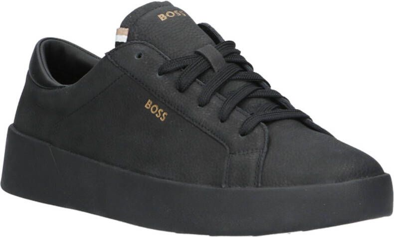 BOSS Lage Sneakers Heren Belwar_tenn Maat: 41 Materiaal: Leer Kleur: Zwart