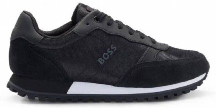 BOSS Lage Sneakers Heren Parkour-l Runn Maat: 42 Materiaal: Leer Kleur: Zwart