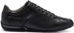 BOSS Lage Sneakers Heren Saturn Lowp Leer Zwart