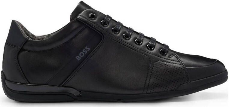 BOSS Saturn Low leren sneakers zwart