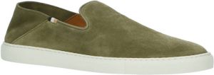 BOSS suède loafers olijfgroen