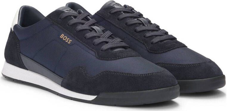 Boss Sneakers met labeldetails model 'Titanium'