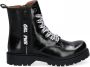 Braqeez Belle Boot Meisjes Biker Boots Zwart Leer Veters - Thumbnail 2