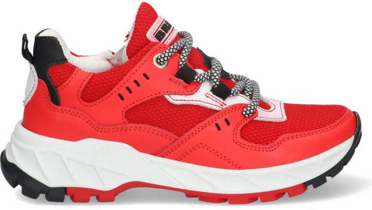 Braqeez Boaz Berlin leren sneakers rood