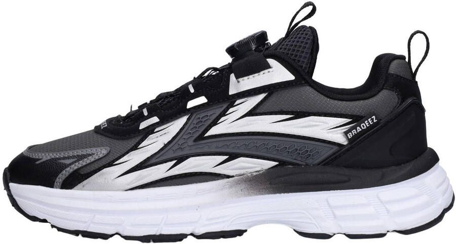 Braqeez 426004-789 Jongens Lage Sneakers Zwart Leer Veters - Foto 3