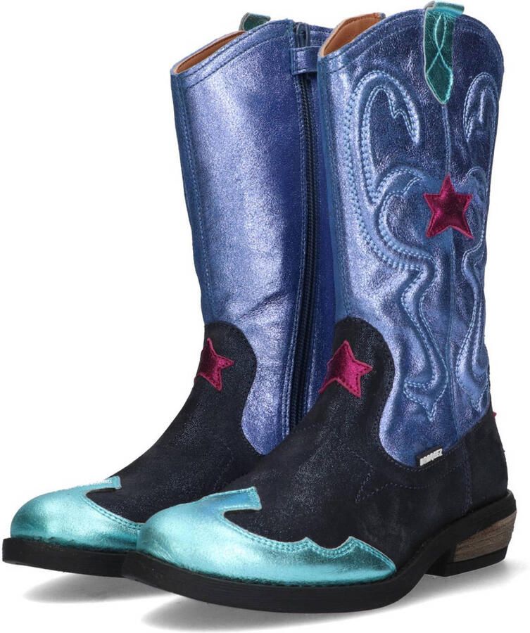 Braqeez 425739-826 Meisjes Cowboyboots Blauw Suède Ritssluiting
