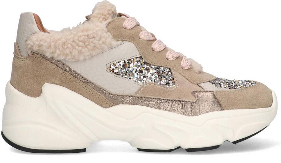 Braqeez 425960-408 Meisjes Lage Sneakers Bruin Leer Veters