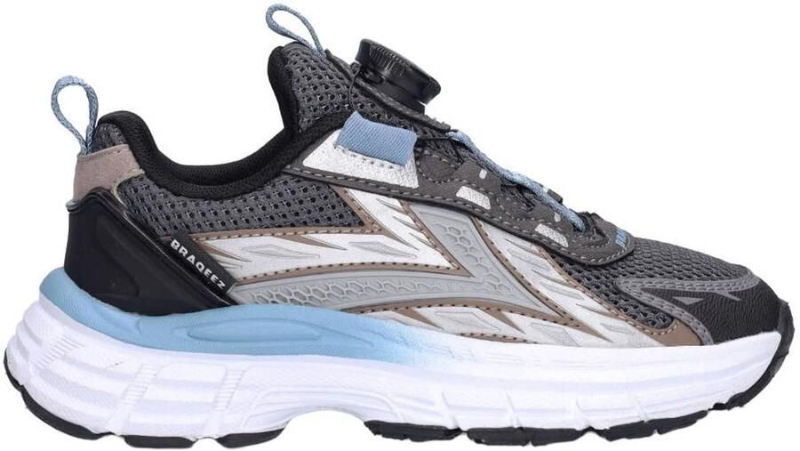 Braqeez Giles Gen chunky sneakers antraciet Grijs Jongens Imitatieleer