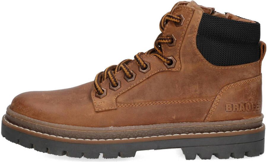 Braqeez 425920-513 Jongens Veterboots Oranje Leer Veters - Foto 1