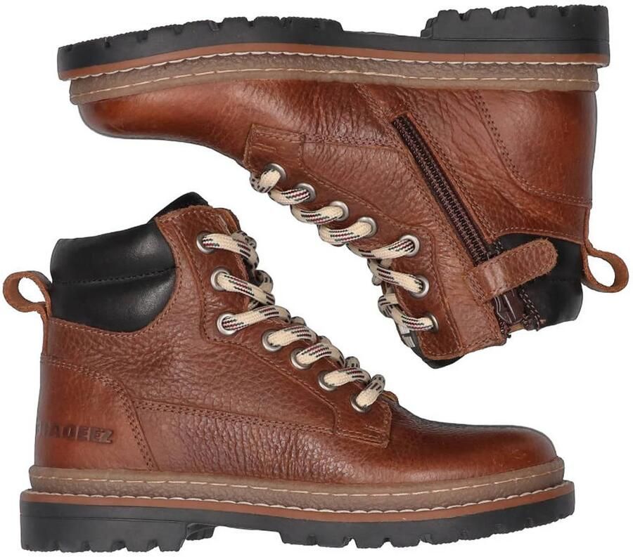 Braqeez Harvey leren enkelboots met profielzool bruin - Foto 2