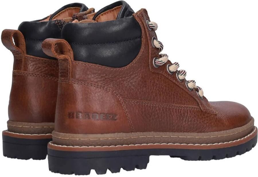 Braqeez Harvey leren enkelboots met profielzool bruin - Foto 3