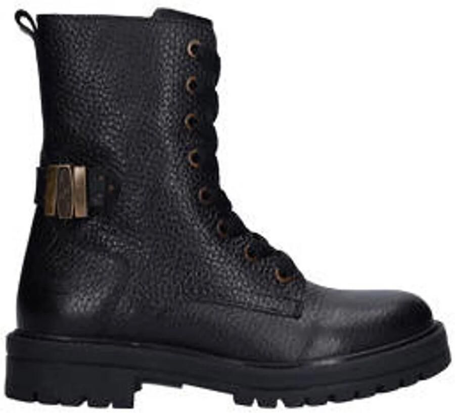 Braqeez leren enkelboots zwart