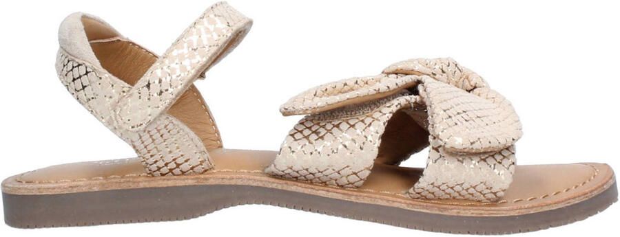 Braqeez 426117-995 Meisjes Platte Sandalen Goud Imitatieleer Klittenband