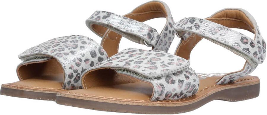 Braqeez 426110-991 Meisjes Platte Sandalen Zilver Imitatieleer Klittenband - Foto 3
