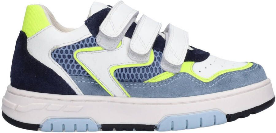Braqeez 426175-421 Jongens Lage Sneakers Blauw Leer Klittenband