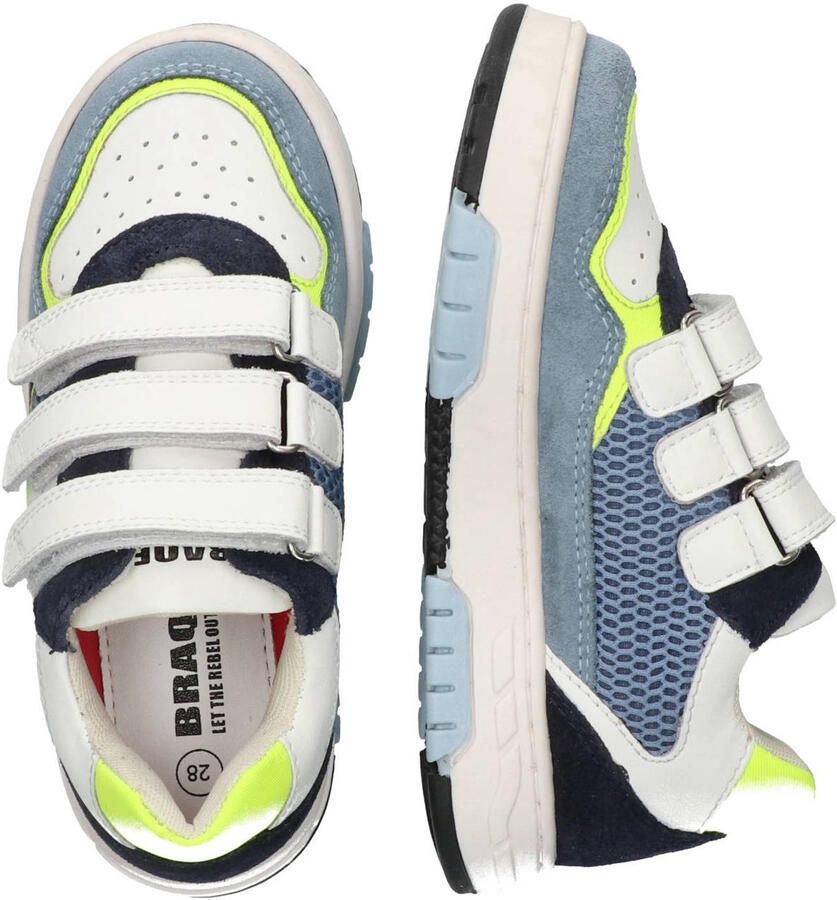 Braqeez 426175-421 Jongens Lage Sneakers Blauw Leer Klittenband - Foto 2