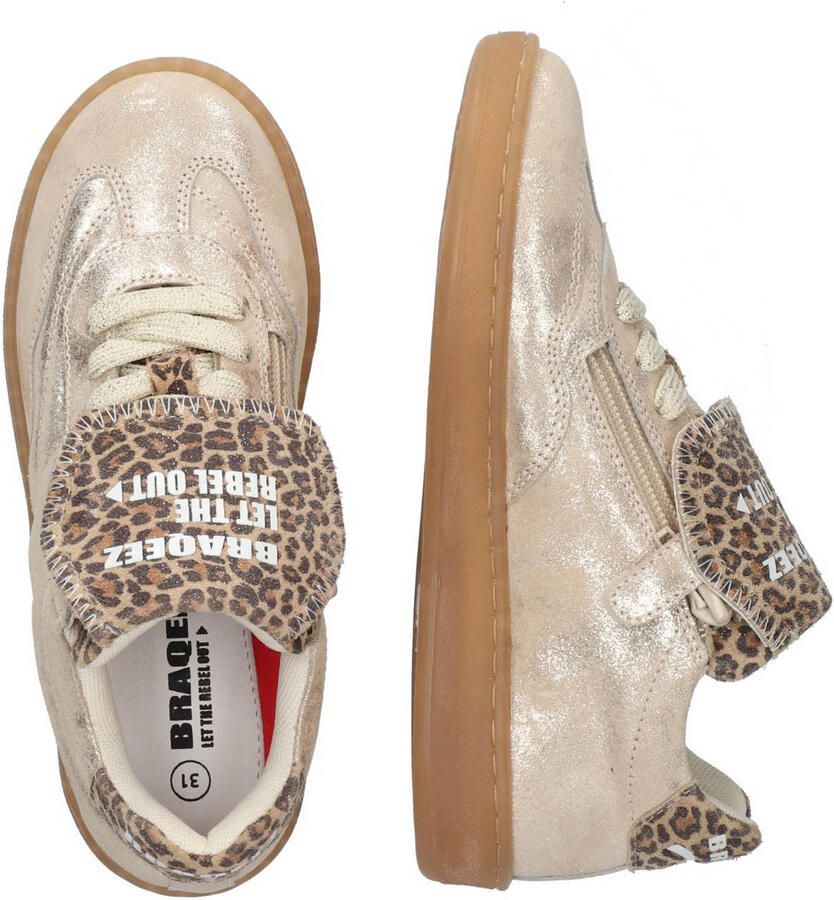 Braqeez 426165-994 Meisjes Lage Sneakers Beige Leer Veters - Foto 2