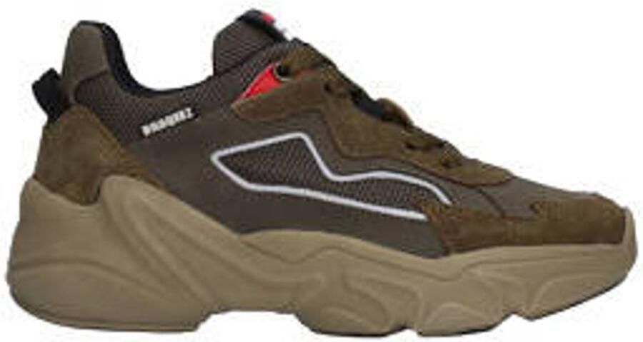 Braqeez leren sneakers groen Jongens Leer