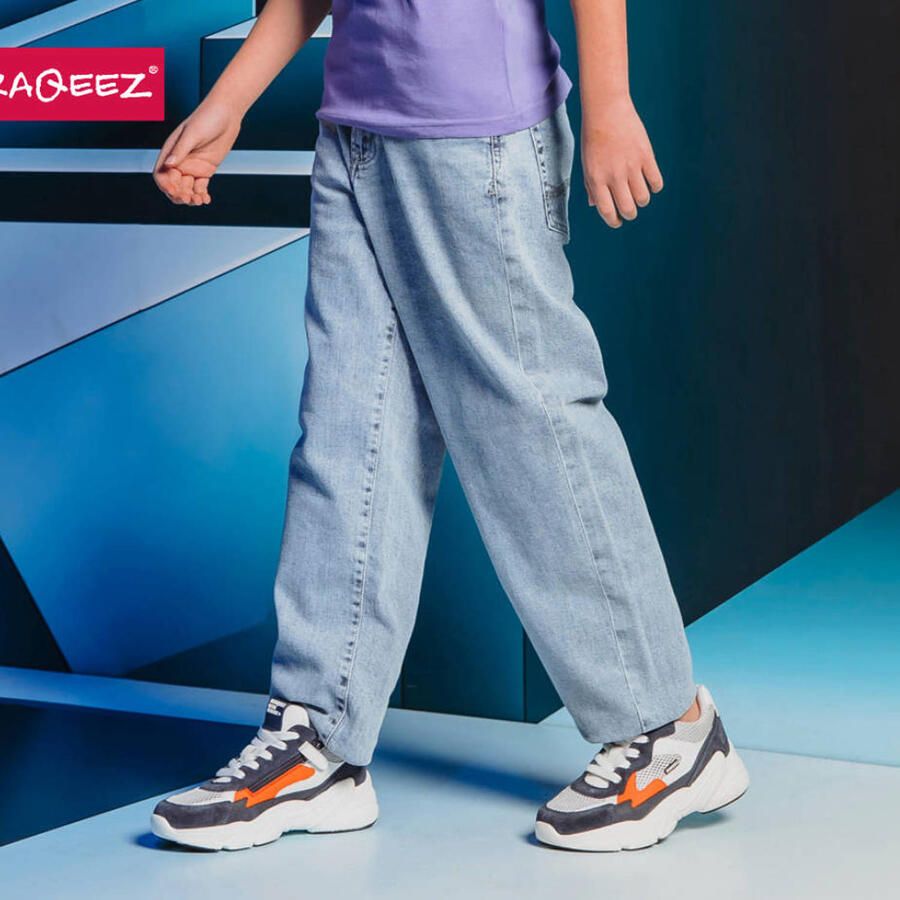 Braqeez 426160-420 Jongens Lage Sneakers Blauw Nubuck Veters