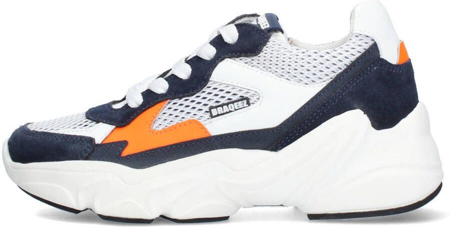Braqeez 426160-420 Jongens Lage Sneakers Blauw Nubuck Veters - Foto 2