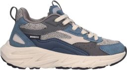 Braqeez Matteo chunky suède sneakers blauw grijs