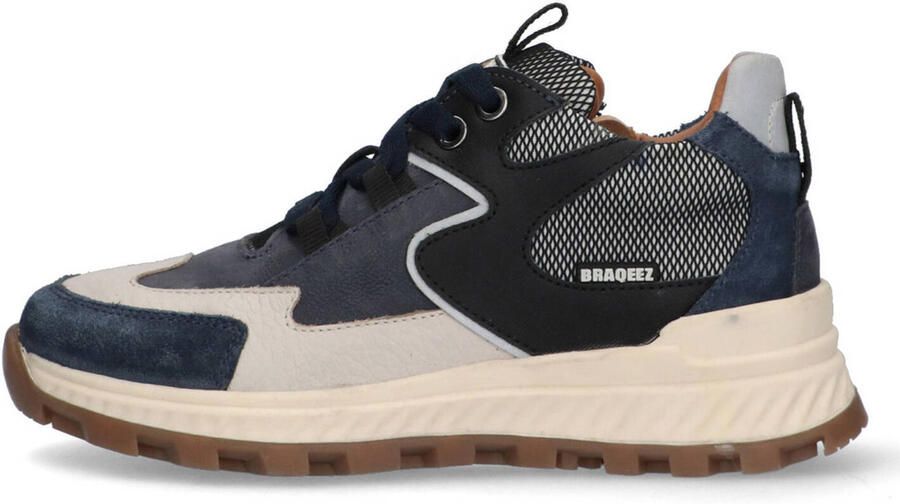Braqeez 425931-420 Jongens Lage Sneakers Blauw Leer Veters - Foto 3