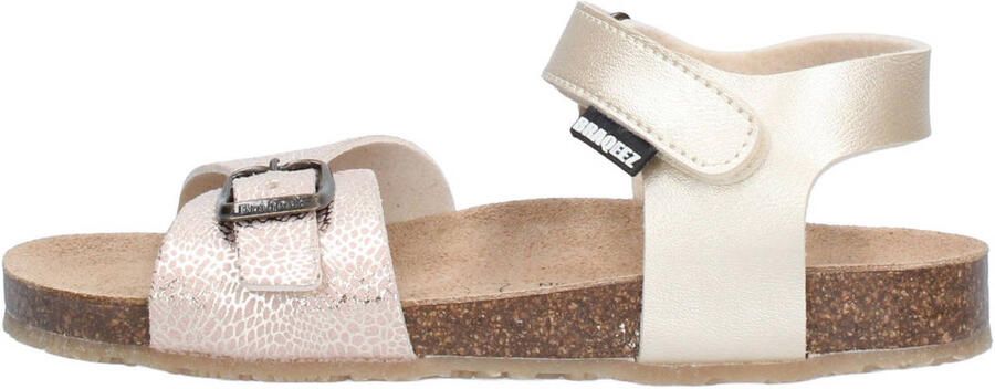 Braqeez 426412-794 Meisjes Platte Sandalen Beige Leer Klittenband - Foto 3