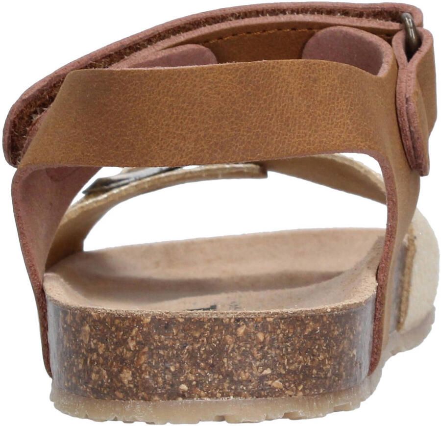 Braqeez 426412-713 Meisjes Platte Sandalen Bruin Leer Klittenband - Foto 2