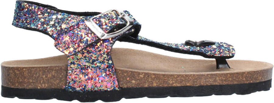 Braqeez 426413-798 Meisjes Platte Sandalen Multicolor Leer Klittenband