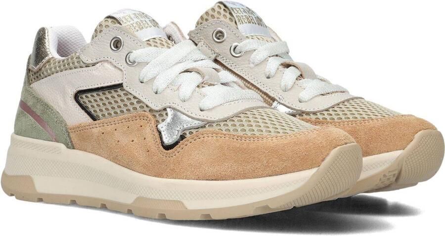 Braqeez 424260-474 Meisjes Lage Sneakers Beige Grijs Nubuck Veters - Foto 2