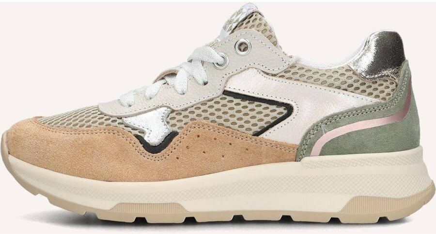 Braqeez 424260-474 Meisjes Lage Sneakers Beige Grijs Nubuck Veters - Foto 3