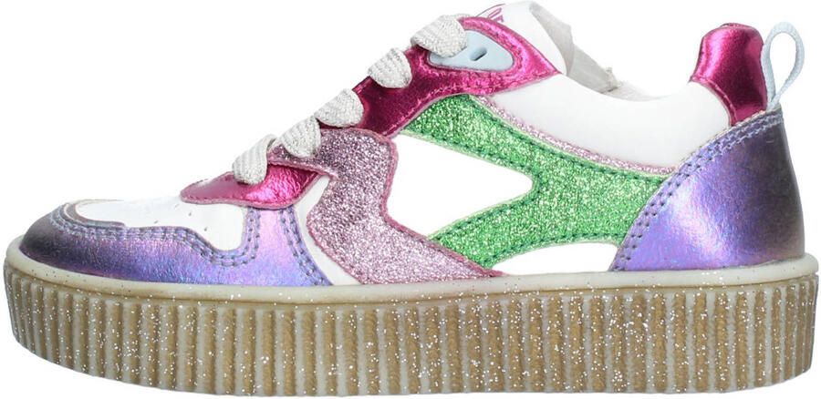Braqeez 426230-996 Meisjes Lage Sneakers Roze Imitatieleer Veters - Foto 3