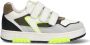 Braqeez 425232-481 Jongens Lage Sneakers Geel Wit Groen Leer Klittenband - Thumbnail 1