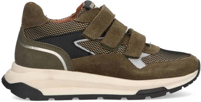 Braqeez Fygo Flash suède sneakers kakigroen