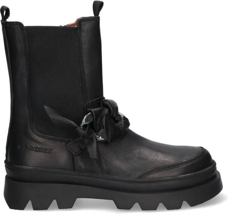 Braqeez leren chelsea boots zwart