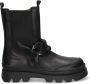 Braqeez 422720 589 Meisjes Chelsea Boots Zwart Leer Ritssluiting - Thumbnail 1