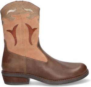 Braqeez 422734 508 Meisjes Cowboy Boots Bruin Leer Ritssluiting