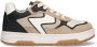 Braqeez 425249-408 Jongens Lage Sneakers Beige Wit Zwart Nubuck Veters - Thumbnail 1