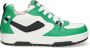 Braqeez 424254-565 Jongens Lage Sneakers Groen Wit Zwart Leer Veters - Thumbnail 1